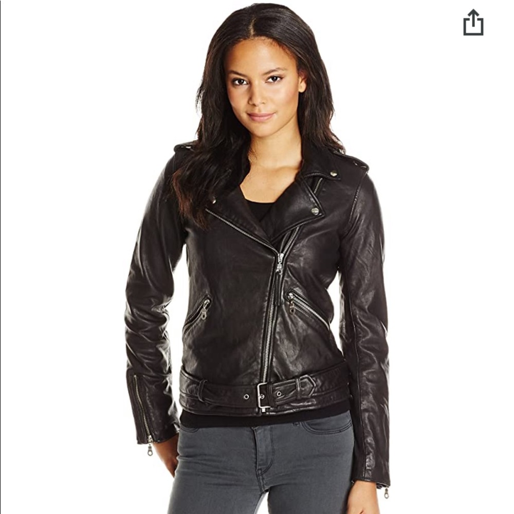 Lucky Brand Leather Moto Jacket